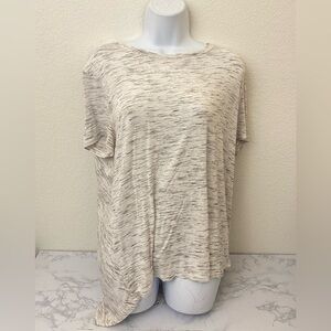 Avia Womens Short Sleeve Top Sz XL Asymmetrical Gray White Pullover shirt​​​​
